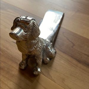 Silver Dog Doorstop Metal Chrome Retriever Labrador